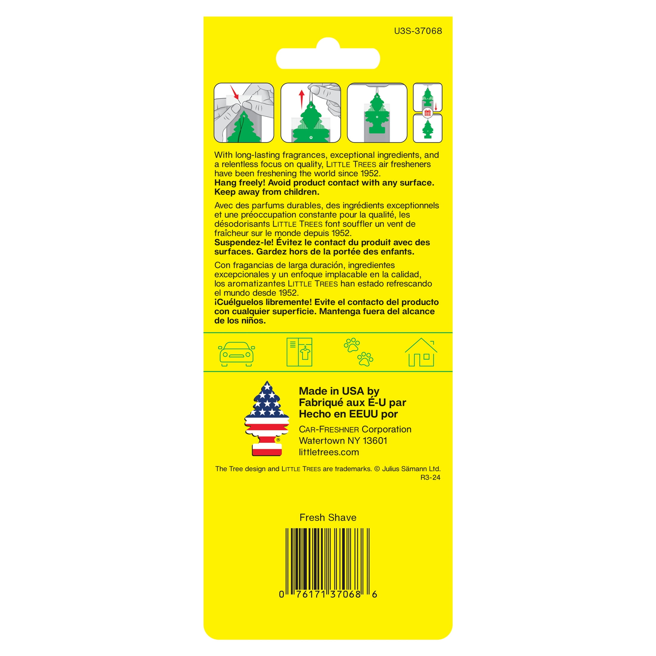 (2 pack) Little Trees Air Freshener Fresh Shave Fragrance 3-Pack