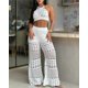 thumbnail image 3 of Conjunto de atuendo CHICME para mujer, top corto de ganchillo con pantalones, 3 of 5