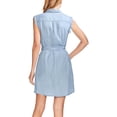 thumbnail image 2 of Vince Camuto Womens Tie-Waist Shirt Dress, Blue, X-Large, 2 of 2