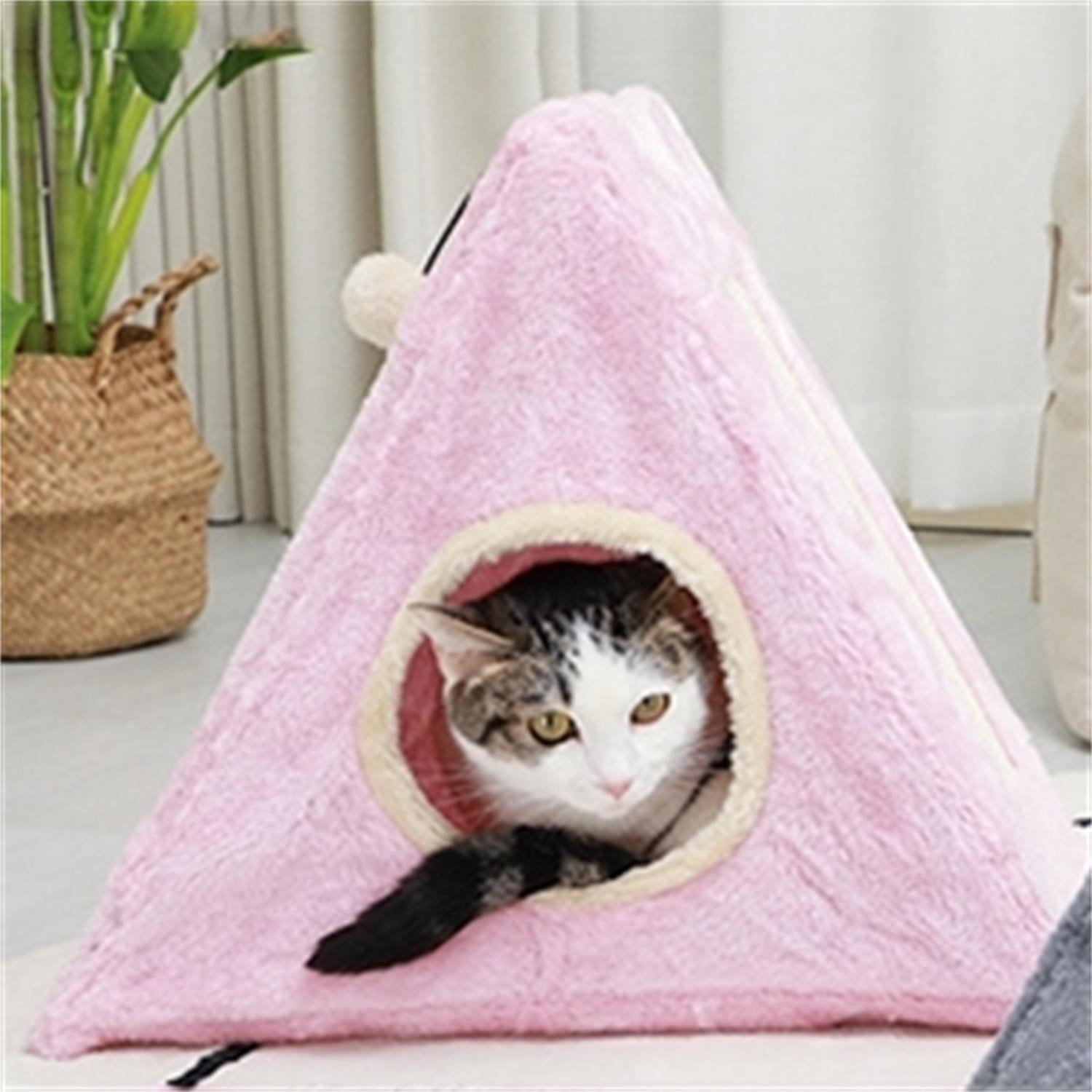 Pefilos Cat Scratch Pad House Condo for Big Cats, Cat Shelter for Winter Foldable Cat Tent Kitten Kitty Nest Bed for Indoor Cats Cave, Pink Pefilos Cat Scratch Pad House Condo for Big Cats, Cat Shelter for Winter Foldable Cat Tent Kitten Kitty Nest Bed for Indoor Cats Cave, Pink