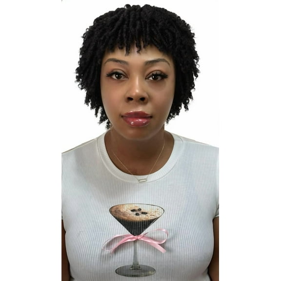 LUXLUXE Kayla Curly Locs 11 in Long Full Wig Full Cap Wig, Heat Resistant Fibers, Multiple Shades of Natural, Dip Dyed, & Blended Colors