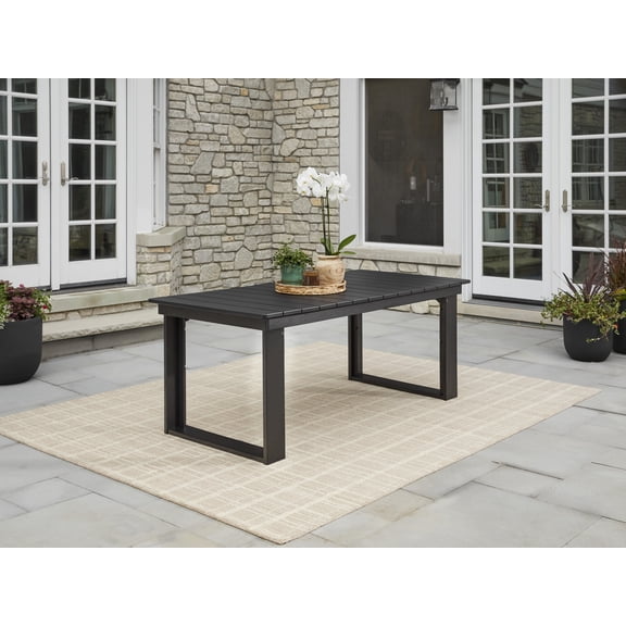 Better Homes & Gardens Ezra Outdoor HDPE Dining Table, Black