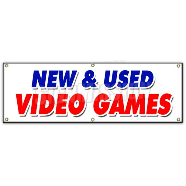 48"x120" NEW AND USED VIDEO GAMES BANNER SIGN huge sale game retail