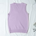 thumbnail image 4 of MESSUEN Sweater Vest Women Pull Over Sweaters Womens Cozy Sweaters for Women Denim Vest Plus Size Womens Tops Casual Womens Tops Dressy Casual Women’s Vest Purple S, 4 of 4