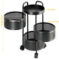 thumbnail image 3 of Andvari 3-Tier Rotating Kitchen Trolley Storage Rack with Heavy Duty Base, 3 of 11