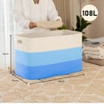 thumbnail image 2 of 108L Super Large Blanket Basket, 25”x16”x16” Rectangle Woven Baskets for Storage, Cotton Rope Basket For Living Room, Toy Storage with Handle - Gradient Light Blue, 2 of 14