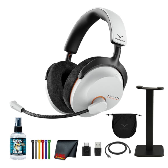Beyerdynamic MMX 230 Wireless Gaming Headset Arctic White | Bluetooth 6.0, Active Noise Canceling, USB-C Receiver, ENC Microphone, 60 Hour Battery, PC Console Mobile Headphone Cleaner Stand