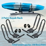 Kojem J-Bar 2 Pairs Universal Kayak Roof Rack Canoe Boat Surf Ski Top Mount Carrier Rack SUV Van Car Crossbar