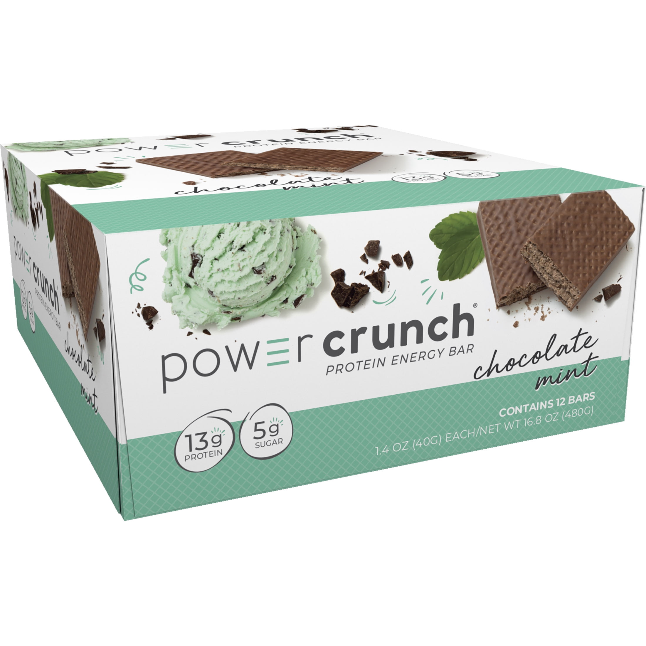 Power Crunch ORIGINAL Protein Energy Bar Chocolate Mint, 1.4 oz, 12 count
