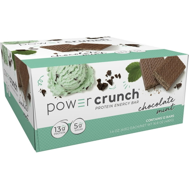 Power Crunch ORIGINAL Protein Energy Bar Chocolate Mint, 1.4 oz, 12