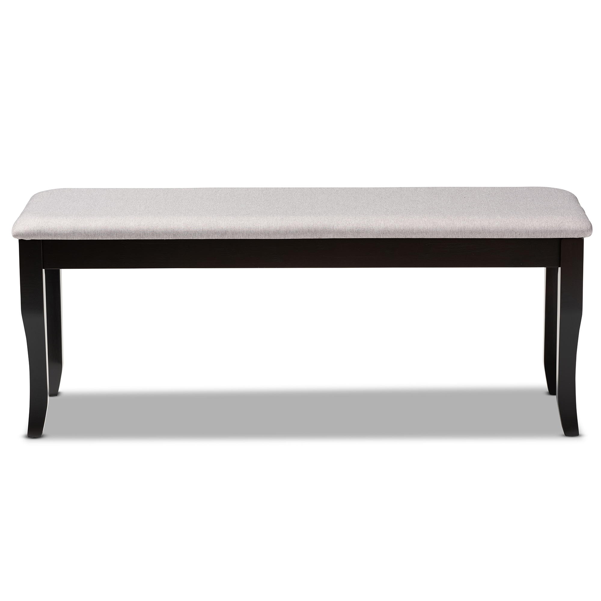 Baxton Studio Cornelie Modern and Contemporary Transitional Grey Fabric Upholstered and Dark Brown Finished Wood Dining Bench