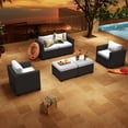 thumbnail image 6 of ClouddWell 4 Seat Outdoor Patio Furniture Set, Patio Conversation Sets with Thick Waterproof Cushions & 2 Ottoman (Beige), 6 of 6