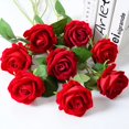thumbnail image 4 of Ramo de flores artificiales, rosas blancas y rojas, hojas de eucalipto, decoración de boda, peonía, flor falsa para fiesta, decoración del hogar, regalo, 4 of 5