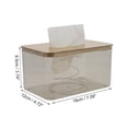thumbnail image 2 of Unique Bargains 1 Pc Waterproof Suqare Tissue Box for Living Room Table Desk PET Bamboo Clear Black Medium, 2 of 3