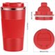 thumbnail image 2 of Taza de viaje reutilizable de acero inoxidable con aislamiento térmico para bebidas frías y calientes (roja, 510 ml), 2 of 3