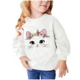 thumbnail image 2 of Wavsuf Winter Pullover for Kids Girls Printed Sweatshirts Crew Neck Hoodless Sweatshirt White Size 4 Years, 2 of 5