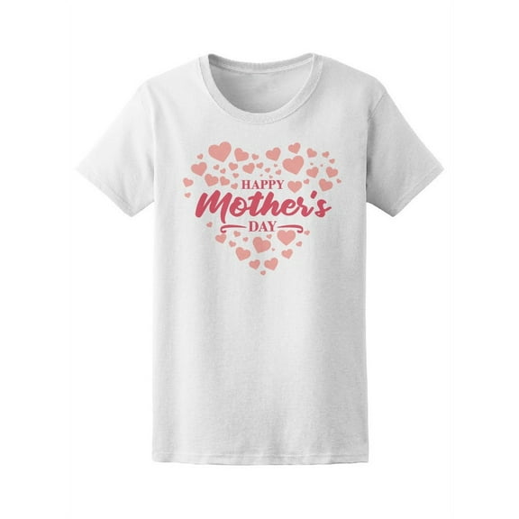 Cute Happy Mothers Day Hearts T-Shirt Women -Image by Shutterstock, Female XX-Large