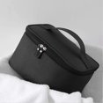 thumbnail image 4 of Bolsa de maquillaje para mujer, neceser con bolsillo de malla, portátil, para viaje, color negro, 4 of 5