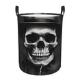 thumbnail image 1 of Balery Black White Hat Skull Cesta de ropa redonda con asas, impermeable, independiente, para ropa, juguetes, dormitorio y familia-Small, 1 of 6