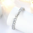 thumbnail image 5 of 18K White Gold Plated Tennis Bracelet with CZ Bracelets with Extending Buckle for Women - Birthstone Bracelet with Crystal,Dainty Birthday Jewelry Gifts for Her, 5 of 9