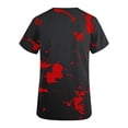 thumbnail image 5 of TIMIFIS Haut de Sarrau Imprimé Rouge d'Halloween pour Femme Uniforme de Travail à Manches Courtes Col en V Citrouille Araignées Fantôme Imprimé des Fêtes Tunique Sarraus Blouse de Tenue de Travail Hauts de Sarrau avec Poches-Rouge, 5 of 5