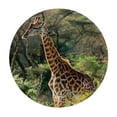thumbnail image 4 of BCIIG Giraffe Forest Wildlife Round Table Cover Stain Resistant Washable Indoor Outdoor Tablecloth for Kitchen Dining Wedding Parties 100% Polyester Fiber 54"-58, 4 of 8