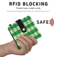 thumbnail image 4 of Small Wallet For Women Bifold Leather Pocket Coin Credit Card Holder With RFID Blocking Bright Green Cream-colored Checkered, 4 of 6