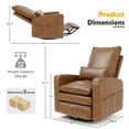 thumbnail image 4 of YODOLLA Power Swivel Recliner Chair Faux Leather Glider Swivel Rocker Recliner for Living Room Reclining Sofa Chair for Nursery with USB and Type-C Ports,Brown, 4 of 9