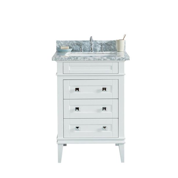 Legion Furniture WS3124W 24 in. Solid Wood Sink Vanity without Faucet White