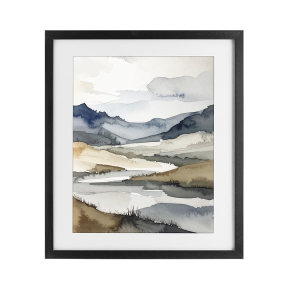 Stupell Industries Contemporary Flow Of Water River Black Framed Print Under Glass, 13 x 16, by Alonza Saunders