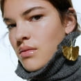 thumbnail image 3 of Anvazise Fashion Women Ginkgo Leaf Plant Dangle Drop Hook Earrings Party Jewelry Gift Golden, 3 of 9