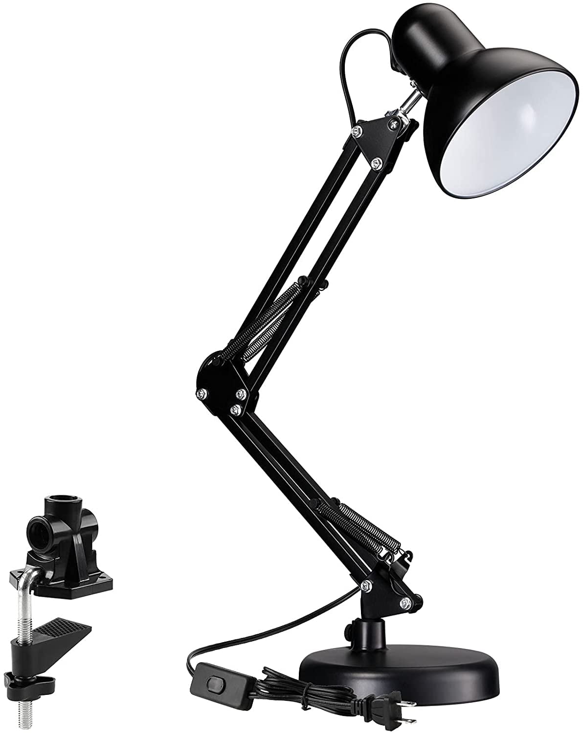 schokkend invoer Prestige Metal Swing Arm Desk Lamps, Adjustable Table Lamp With Clamp, Architect  Gooseneck Pixar Lamp For Bedroom, Study, Home Office, E26 & E27 Base,  Replaceable Bulbs, Multi-Joint, Black Finish - Walmart.com