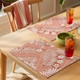 thumbnail image 4 of Orange Palm Tree Placemats Set of 8 Summer Tropical Plants Leaves Vintage Flowers Place Mats Indoor Wipeable Table Mats Washable Cloth Dining Table Placemats for Kitchen Holiday Decor 13x19 Inch, 4 of 9