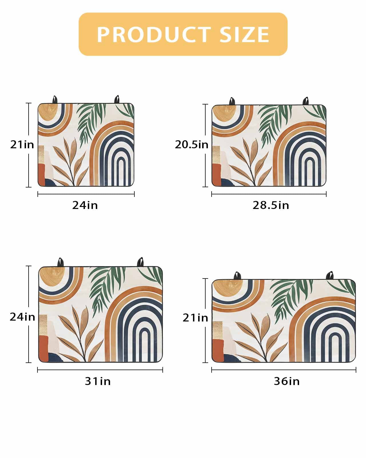 nqOlkjepod Large Induction Cooktop Protector Mat 24"x21", Bohemian Nordic Stove Top Covers for Electric Stove, Abstract Art Coconut Palm Leaves Stove Burner Cover Mats, Glass Top Stove Cover