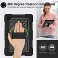 thumbnail image 3 of Tarise Case for Samsung Galaxy Tab A8 10.5 inch Tablet 2022 (SM-X200/X205/X207) with [Hand Strap & Shoulder Strap] [360° Rotating Swivel Kickstand] Hard Rugged Shockproof Swivel Stand Cover, Black, 3 of 9