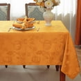 thumbnail image 3 of Fall Tablecloths Jacquard Thanksgiving Table Cloth with Pumpkins and Vines, Stain Resistant Table Cover for Harvest, Dining, Party Decor 60" x 102" Amber, 3 of 7