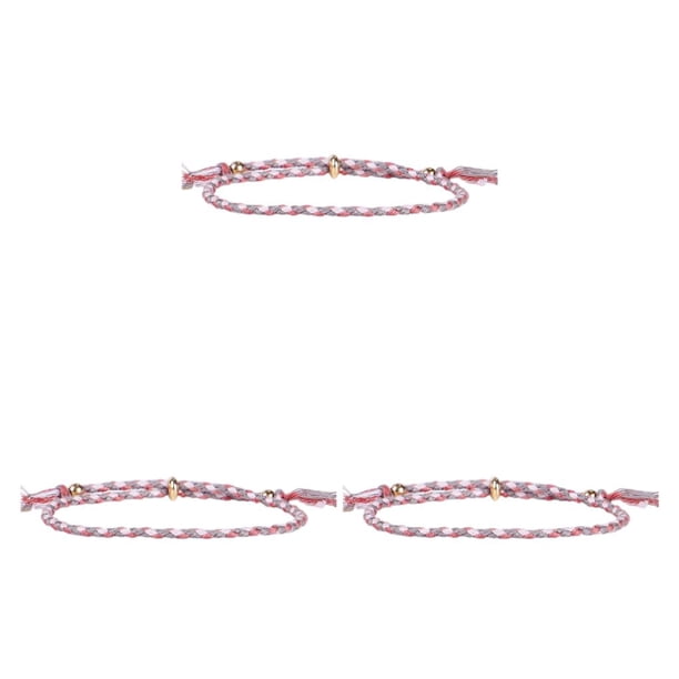 Minnieouse trenzada Mujeres Hombres Accesorios de joyería Pulseras de hilo ajustable con decoraciones de flecos Tipo 23 Type1 NO1