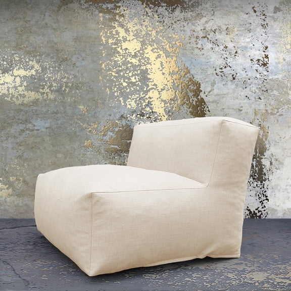 Evita Beige Outdoor Lounge Furniture , Outdoor Bean Bag Chair,Patio Lounger Comfy Couch, Water-Resistant Olefin Fabric, High-Density Foam Filled Comfy Beach Chairs