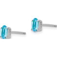thumbnail image 2 of 14K White Gold 5X3mm Oval Blue Topaz Earrings (6 X 3) Made In United States xe85wbt, 2 of 5