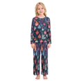 thumbnail image 2 of DIXRUYEE Fleece Pajama Set Loose Style Elastic Waist Pockets Festive Ornament Ho-ho Cute Pattern, 2 of 7