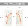 thumbnail image 4 of Kids Boho Rainbow Alphabet Curtains 42Wx63H Inch Rod Pocket ABC Numbers Nursery Playroom Classroom Decor Educational Learning Baby Girl Boy Child Toddler Bedroom Window Drapes Fabric 2 Panels, 4 of 4