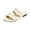 Beige, variant on Women's Flat Slide Sandals Open Toe Pom Pom Trim Two Strap Boho Woven Slip On Casual Summer Walking Mules Beige 7.5