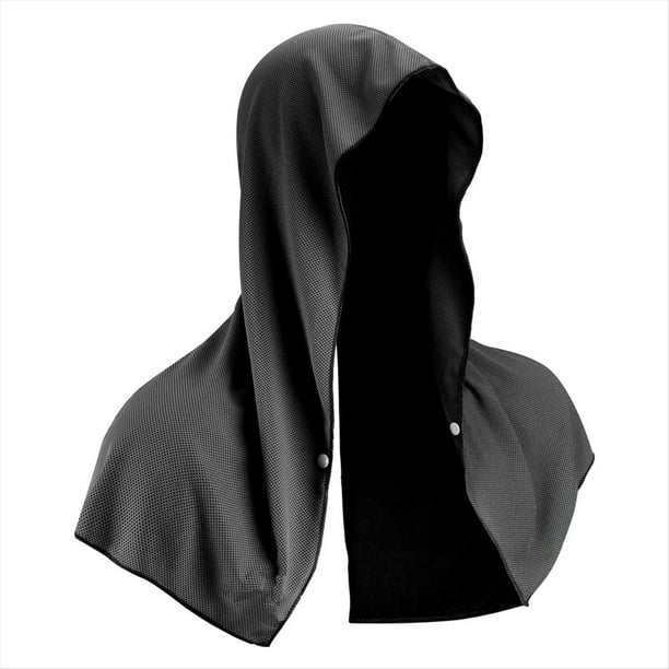 Toalla Refrescante con Capucha,Toallas Refrescantes para Cuello y Cara,para Sauna, Yoga, Camping, Entrenamiento, Negro