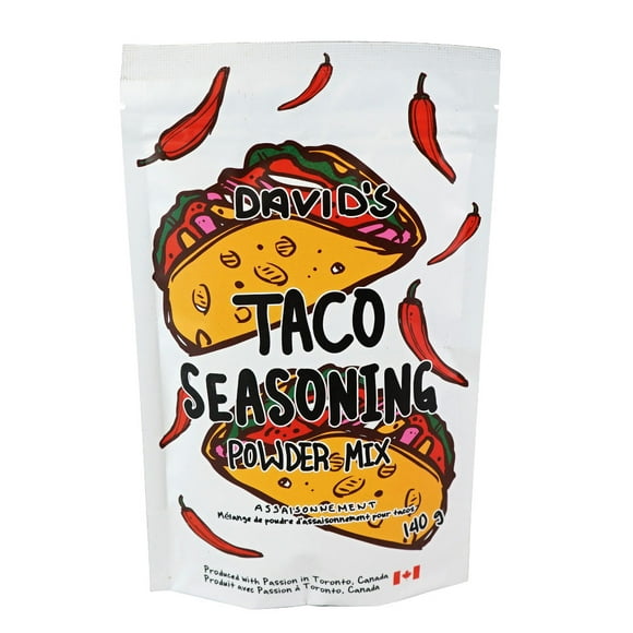 David’s Condiments Taco Seasoning Mix - 140g | Make Delicious Tacos With This Authentic Mexican Chili Powder Taco Blend