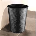 thumbnail image 4 of Monarch Abode 20128 Papelera de metal martillado a mano para el hogar, oficina y dormitorio - Papelera decorativa - Papelera de baño moderna negra - Papelera de oficina - Papelera de baño de metal, 4 of 5