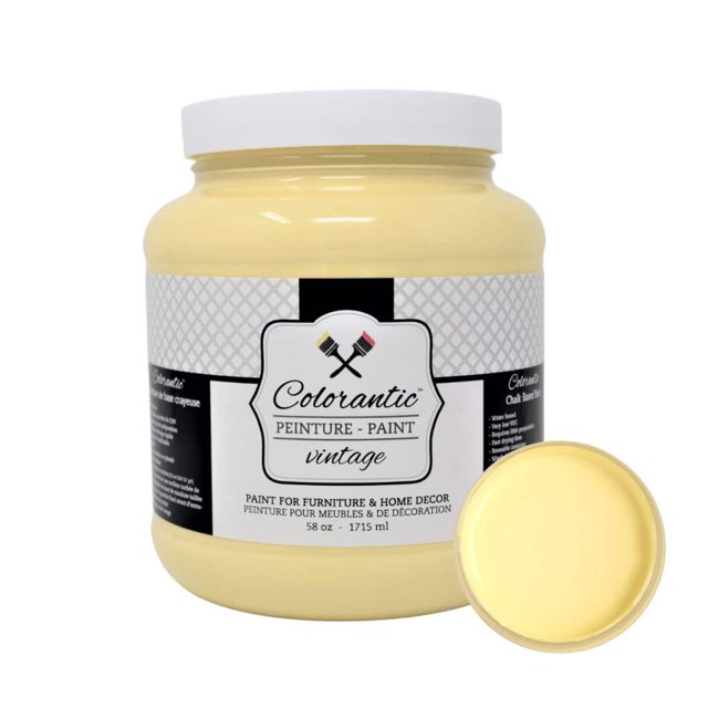 Colorantic | LEMON PIE Chalk Paint Based for Furniture DIY - LIGHT YELLOW - 58 oz