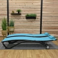 thumbnail image 4 of Vivere Aluminum Glendale Lounger Set Made with Premium Phifertex Outdoor Fabric ( 330 lb Capacity) Blue Hawaii, 4 of 7