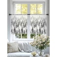 thumbnail image 4 of Black Grey Forest Semi Sheer Window Curtains 45 Inches Long, Contemporary Silhouette Abstract Art Rod Pocket Voile Silky Chiffon Curtain Light Filtering Drapes for Living Room, 52"x45", 2 Panels, 4 of 9