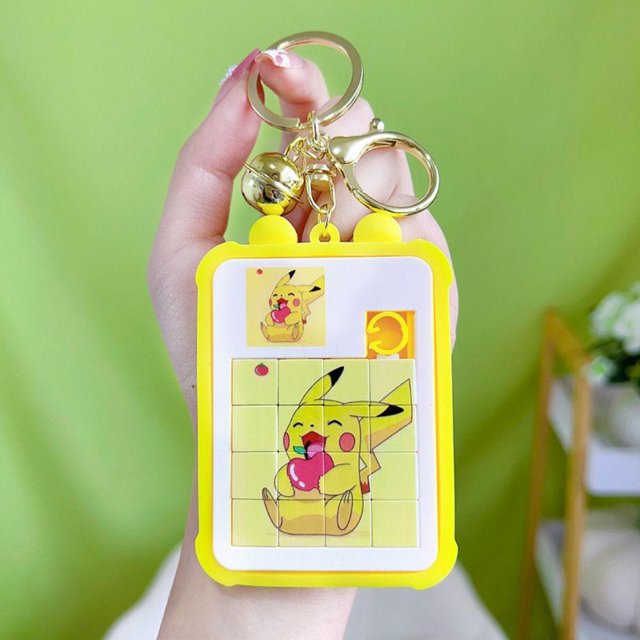 XINGSHUN Cinnamoroll Puzzle Llavero , Doraemon Pikachu , Stellalou Jigsaw KT Cat Bag Accesorios