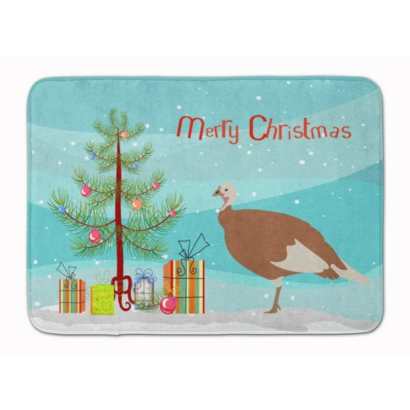 Carolines Treasures BB9351RUG Jersey Buff Turkey Hen Christmas Machine Washable Memory Foam Mat Teal 19 X 27" multicolor